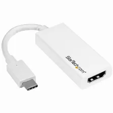 Adaptador Usb-c A Hdmi Startech (cdp2hd4k60w), - 4k 60hz - Blanco, - Conversor Usb Type C Para Macbook, Chromebook Y Otros Dispositivos Con Usb C