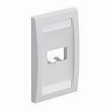Placa De Pared Vertical Ejecutiva, Salida Para 2 Puertos Mini-com, Con Espacios Para Etiquetas, Color Blanco Mate