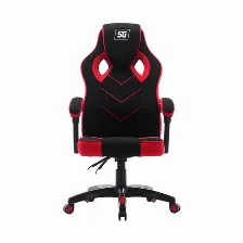 Silla Gamer Vorago Start The Game Cgc301-rd, Reclinable, Soporta Brazos, Ruedas Giratorias, Hasta 120kg, Forro En Tela Color Negro/rojo