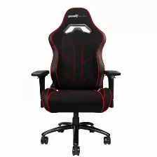 Silla Gamer Game Factor Cgc600, Reclinable, Descansa Brazos Ajustable, Piston De Altura, Color Negro/rojo