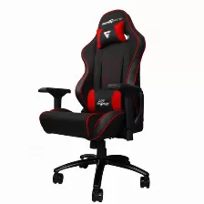 Silla Gamer Game Factor Cgc600, Reclinable, Descansa Brazos Ajustable, Piston De Altura, Color Negro/rojo