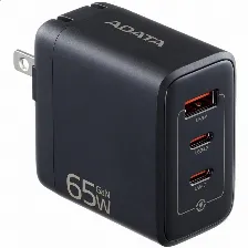 Cargador De Pared Adata, 65w, 2xusb-c, 1xusb-a Qc 3.0, Incluye Cable Usb-c, 2m, Negro