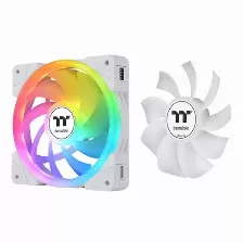 Kit 3 Ventiladores Thermaltake Swafan Ex12 Snow, Argb, Conexion Magnetica, Aspas Reversibles, Blanco