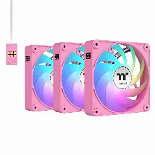 Kit De 3 Ventiladores Thermaltake Ct120 Ex Argb 12 Cm, 2000 Rpm, Rosa
