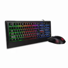 Kit Teclado Y Mouse Gamer Thermaltake Esports Challenger, 2400 Dpi, Rgb, Usb, Negro