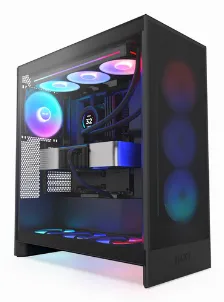 Gabinete Nzxt H7 Flow Midi Tower Con Ventana, 3x Ventiladores 120mm Rgb, Negro