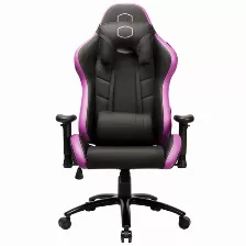 Silla Gamer Cooler Master Caliber R2, Reposa-brazos, Base Acero, Hasta 150 Kg, Negro/purpura