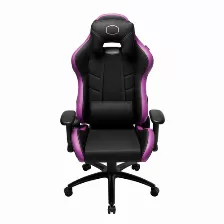 Silla Gamer Cooler Master Caliber R2, Reposa-brazos, Base Acero, Hasta 150 Kg, Negro/purpura