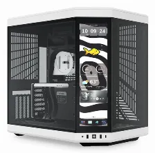 Gabinete Hyte Y70 Touch Infinite, Atx Mid Tower, Dual Chamber, Pantalla Tactil Lcd De 2.5k Integrada, Modelo Panda (blanco Y Negro)