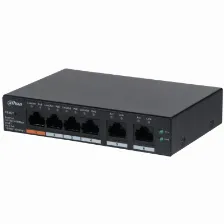 Switch Dahua Technology Dh-cs4006-4gt-60 Gestionado, L2, Rj-45 6, Gigabit Ethernet (10/100/1000), 4 Poe, Negro