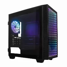 Gabinete Game Factor Csg560, Panel Lateral Vidrio Templado, Panel Frontal Infinito, 3 Ventiladores Rgb