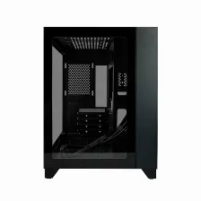 Gabinete Game Factor Csg570, Fishtank, 2 Cristal Templado Frontal Y Lateral, Negro