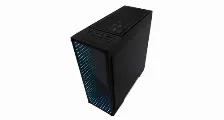 Gabinete Game Factor Csg601, Ventana Lateral, Frente Espejo Infinito, Rgb, Negro