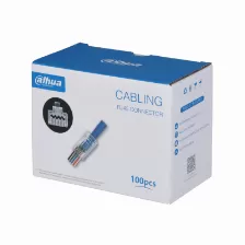 Paquete De Plugs Pass Through Dahua Rj45 Cat6 Con 100 Piezas, Chapado De Oro