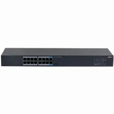 Switch Dahua Sg1016, 16 Puertos, Gigabit Ethernet 10/100/1000, 32 Gbit/s, No Administrable, Negro