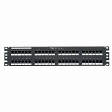 Panel De Parcheo Panduit Dp48688tgy 48 Puertos, Rj-45, Soporta Cat6, Color Negro