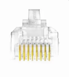 Bote Plug Modular Hikvision Rj45 Cat6, Chapado Oro 30 Micras, Interior, 100 Pzas