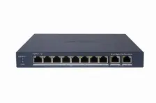 Switch Hikvision Ds-3e1510p-ei/m Gestionado, Rj-45 10, Gigabit Ethernet (10/100/1000), 8 Poe, Gris