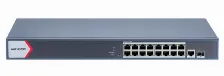 Switch Hikvision, 16 Puertos 1000 Mbps Poe+, 1 Puerto 1000 Mbps De Uplink, 1 Puerto Sfp, Hasta 300m, 130w
