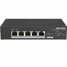 Switch Hikvision Ds-3t1306p-si/hs Gestionado, L2, Rj-45 5, Fast Ethernet (10/100), 4 Poe, Negro