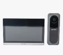 Kit Videoportero Hikvision Hibrido, Touch, Wi-fi, Altavoz, Apertura De Puerta