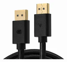 Cable Displayport 1.4 Game Factor Dtd400, Macho A Macho, Ultra Hd 4k, 32 Gbps, 2m, Negro