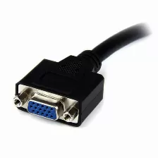 Adaptador Conversor Startech (dvivgamf8in), De 20cm Dvi-i A Vga - Dvi-i Macho - Hd15 Hembra, Color Negro