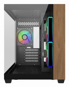 Gabinete Cooler Master Elite 481 Wood Mini Tower, M-atx, Atx, 3 Ventiladores, Negro