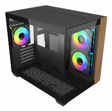 Gabinete Cooler Master Elite 481 Wood Mini Tower, M-atx, Atx, 3 Ventiladores, Negro