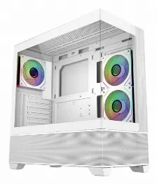 Gabinete Cooler Master Elite 690 Wood Midi Tower, Soporta Itx, M-atx, Atx, 3 Ventiladores, Blanco