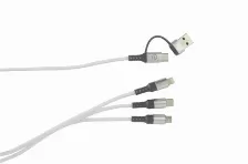 Cable Usb Easy Line El-994329 Usb C A Usb C/micro-usb B/lightning, Negro, Plata, Blanco