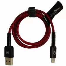 Cable Para Móvil Perfect Choice El-994336 Usb A A Lightning, Negro, Rojo
