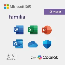 Microsoft 365 Familia Esd, 6 Usuarios, Con Copilot, No Devolucion-no Cancelacion