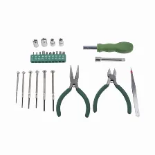 Juego De Herramientas En Estuche Porta?til Con 25 Pzas. (desarmadores Finos + Pinzas + Puntas + Maneral).