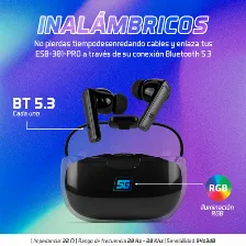 Audifonos Inalambricos Vorago Esb-301-pro, Microfono, True Wireless Stereo, Negro, Estuche De Carga