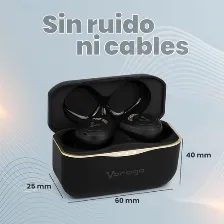 Audifonos Vorago Esb-600-anc, Intra Auditivo, Microfono Integrado, Inalambrico Bt, Touch, Ipx5, Bateria 590 Mah, Cancelacion Activa De Ruido, Negro