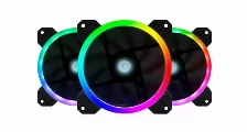 Kit De 3 Ventiladores Gaming Game Factor Fkg400, 120mm, Led Rgb, 2 Tira De Led Magnetica 30cm, Controlador