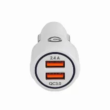 Cargador Getttech Gcc-2u22-01 12 V, Universal, Auto, 2usb, 10 W, Blanco