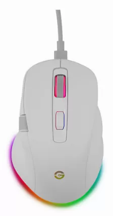 Mouse Getttech Ggm-rgbtr-01-wh óptico, 7 Botones, 6400 Dpi, Rf Wireless + Bluetooth + Usb Type-a, 10 M, Blanco
