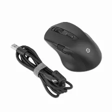 Mouse Getttech Ggm-rgbtr-01 óptico, 7 Botones, 6400 Dpi, Rf Wireless + Bluetooth + Usb Type-a, 10 M, Negro