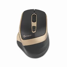 Mouse Getttech Ggm-stdbw-01-gd 6 Botones, 7200 Dpi, Rf Inalámbrico + Bluetooth, Negro, Oro