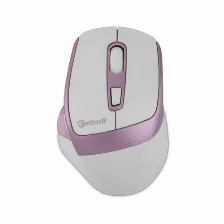 Mouse Getttech Ggm-stdbw-01-pk 6 Botones, 7200 Dpi, Rf Inalámbrico + Bluetooth, Rosa, Blanco