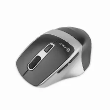 Mouse Getttech Ggm-stdbw-01-sl 6 Botones, 7200 Dpi, Rf Inalámbrico + Bluetooth, Negro, Plata