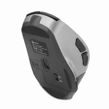 Mouse Getttech Ggm-stdbw-01-sl 6 Botones, 7200 Dpi, Rf Inalámbrico + Bluetooth, Negro, Plata