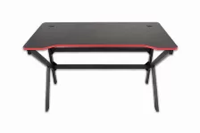 Escritorio Gamer Modamob, Modelo Cetus, Estructura Metalica, 120x61x75cm, Diseno Vanguardista, Color Negro Con Rojo.