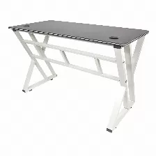 Escritorio Modamob, Modelo Milan, Estructura Metalica, Diseno Resistente, 120x61x73cm, Color Negro Con Blanco