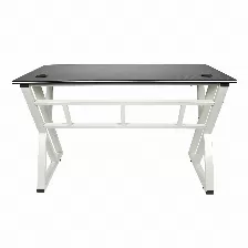 Escritorio Modamob, Modelo Milan, Estructura Metalica, Diseno Resistente, 120x61x73cm, Color Negro Con Blanco