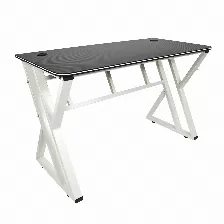 Escritorio Modamob, Modelo Milan, Estructura Metalica, Diseno Resistente, 120x61x73cm, Color Negro Con Blanco