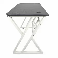 Escritorio Modamob, Modelo Milan, Estructura Metalica, Diseno Resistente, 120x61x73cm, Color Negro Con Blanco