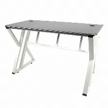 Escritorio Modamob, Modelo Milan, Estructura Metalica, Diseno Resistente, 120x61x73cm, Color Negro Con Blanco